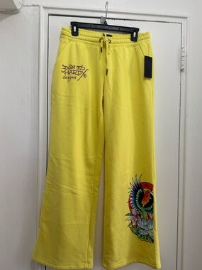Ed Hardy Women's Yellow Joggers-tracksuits size L